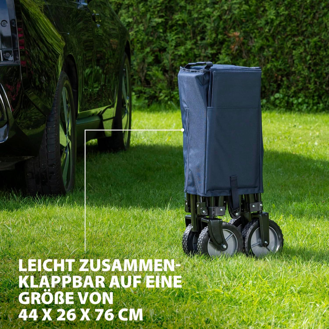 Campart HC-0910 klappbarer Strandwagen/ Bollerwagen - 70 Kilogramm Belastbarkeit - Blau mit Tasche D