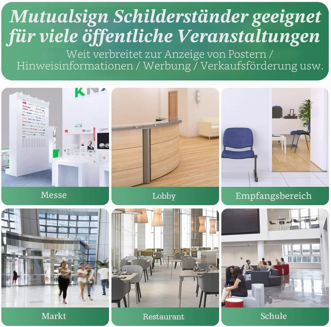 Mutualsign Infoständer A3 Aluminium Plakatständer Höhenverstellbar Posterständer Informationsständer