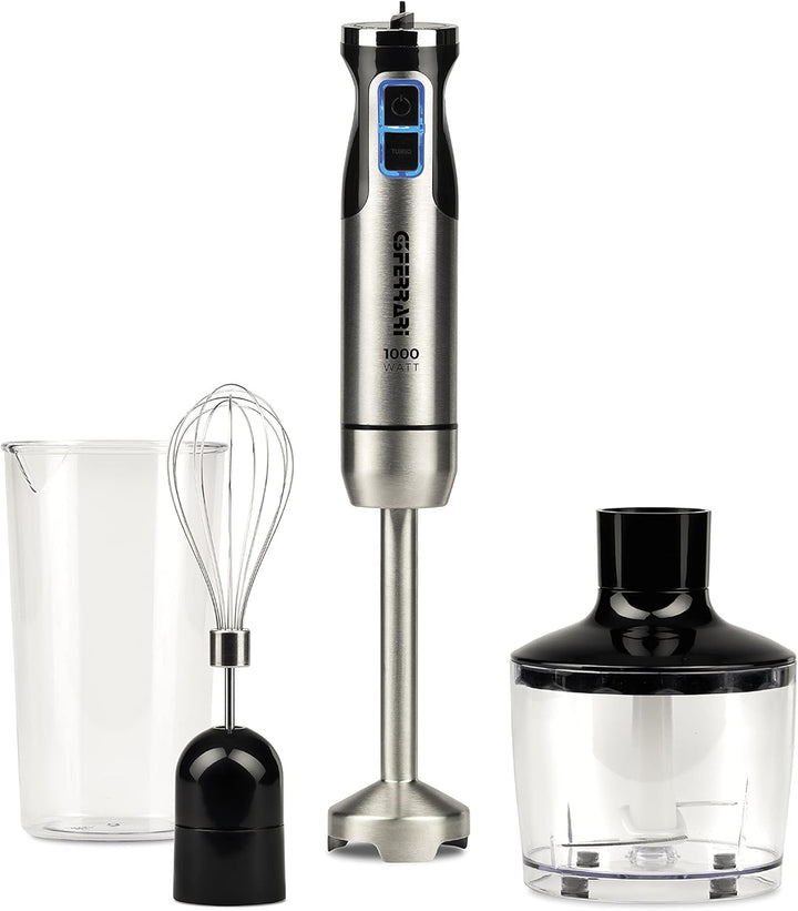 G3 Ferrari G20143 Antelao3-in-1 Stabmixer-Set mit Mixstab, Schneebesen und Zerkleinerer, DC-Motor, 1