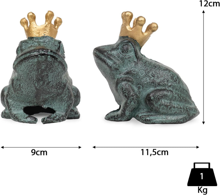 Moritz Deko Figur Frosch grün Garten Froschkönig Krone Märchen Schlüsselversteck für draussen Gussei