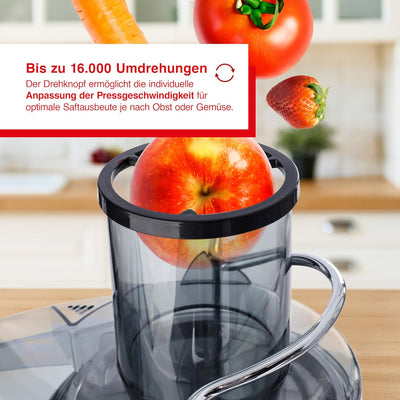 Solis Juice Fountain Compact 8451 Entsafter Gemüse und Obst - Saftpresse - Leistungsstarker Saft- un