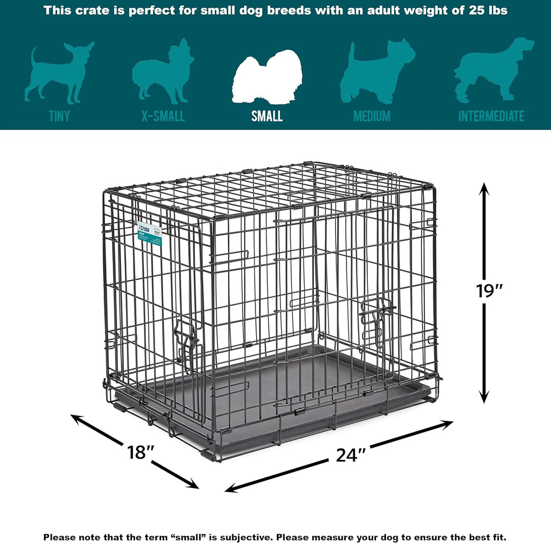 MidWest Homes for Pets iCrate Modell 1524 Hundebox, ca. 61 cm lang, mit Doppeltür, auslaufsicherer B