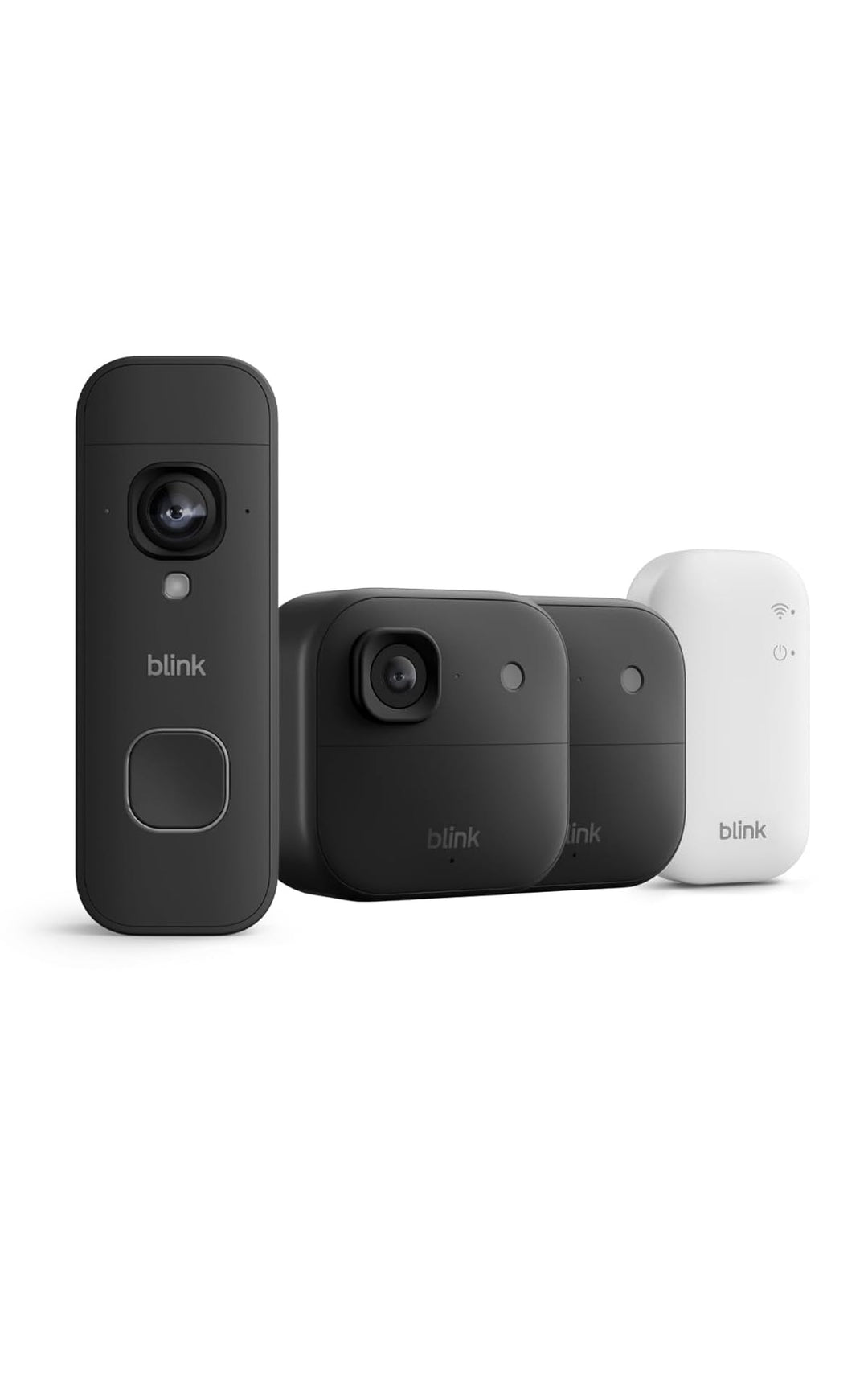 Blink Outdoor 2K+ Kameras mit Blink Videotürklingel 2K+ (neueste Generation), Schwarz, inkl. Sync Mo