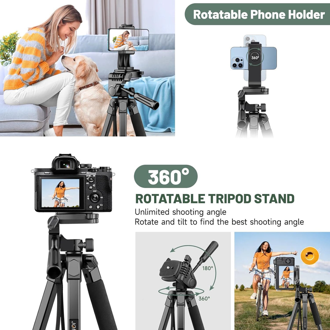 JOILCAN Kamera Stativ, 210.8cm leichtes Handy Stativ für Smartphone & Selfie Stick mit 360°Kugelkopf