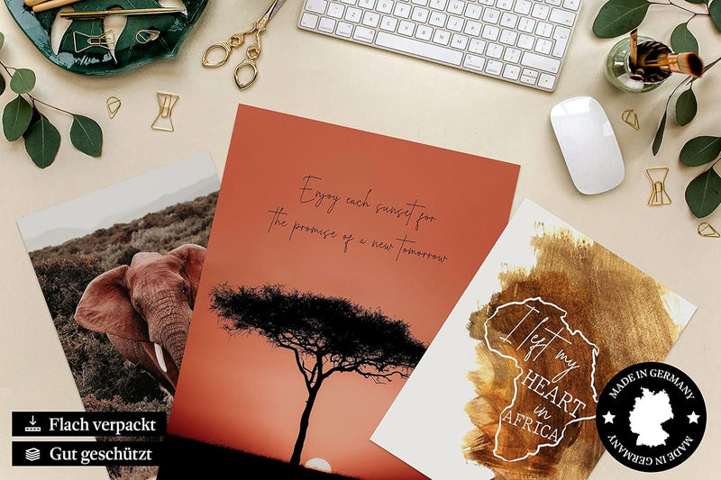 CreativeRobin » Afrika « Premium Poster-Set als Wohnzimmer Deko | 4x A3 + 2x A4 Wandbilder Collage 4