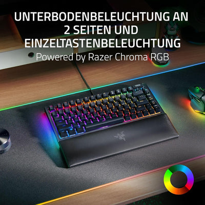 Razer BlackWidow V4 75% - Mechanische Gaming-Tastatur mit Hot Swap (Kompaktes 75-%-Layout, Unterbode