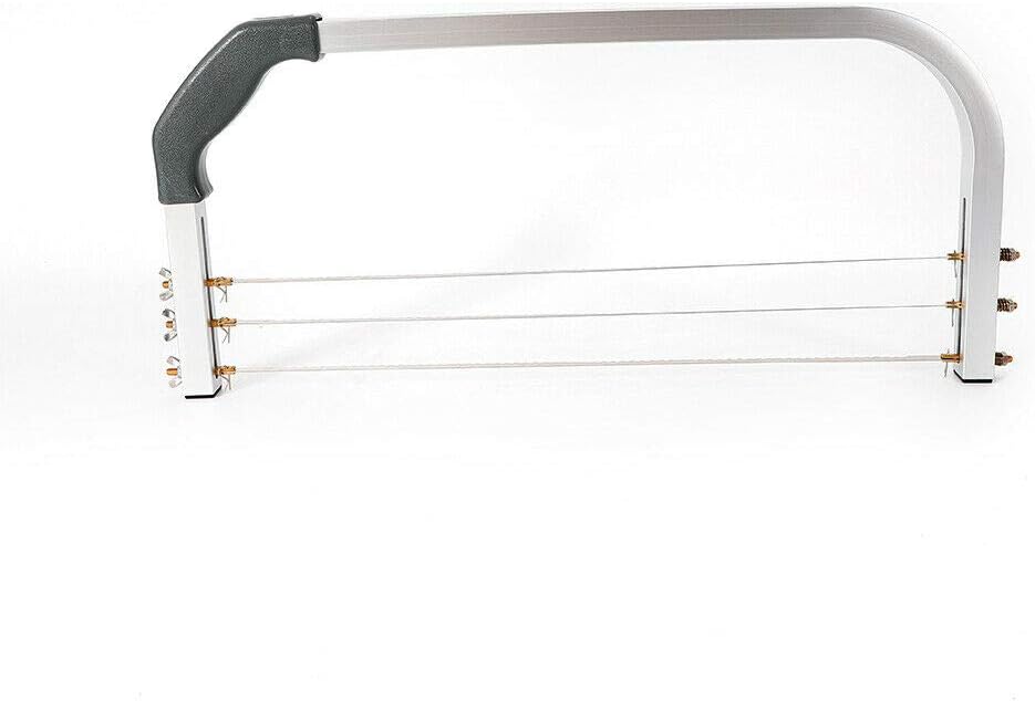 Kaichenyt Tortenbodenschneider, Edelstahl Tortenschneider 53cm mit 3 Gezahnten Schneiddrähten Verste