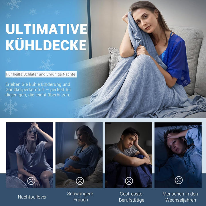 Elegear Kühldecke leichte Sommerdecke, Körper kühl halten, Arc-Chill 3.0 Kühlfasern Q-Max>0,5 Selbst