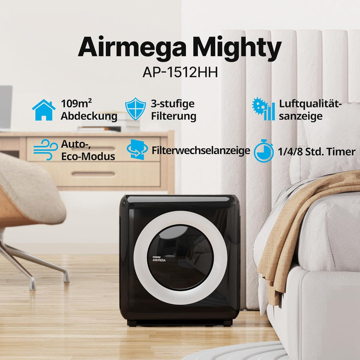 Coway AP-1512HH Luftreiniger, schwarz, Mighty Black