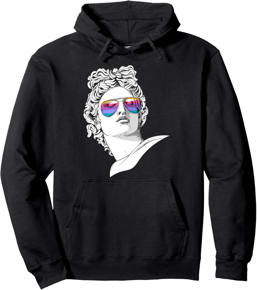 Cool Apollo Plaster Statue Illustration Graphic Design Art Pullover Hoodie