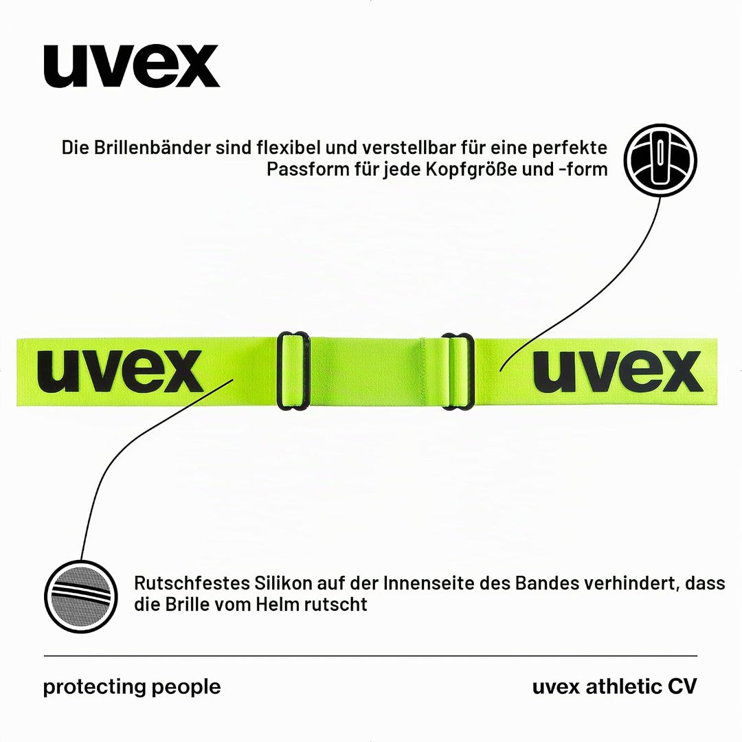 Uvex Unisex Athletic Cv Skibrille (1er Pack) Einheitsgrösse black mat/orange-yellow, Einheitsgrösse