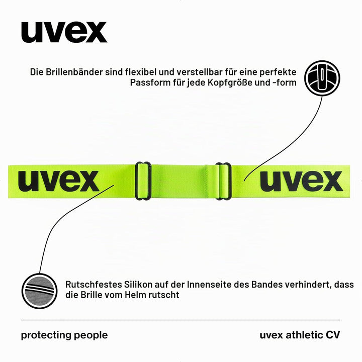 Uvex Unisex Athletic Cv Skibrille (1er Pack) Einheitsgrösse black mat/orange-yellow, Einheitsgrösse