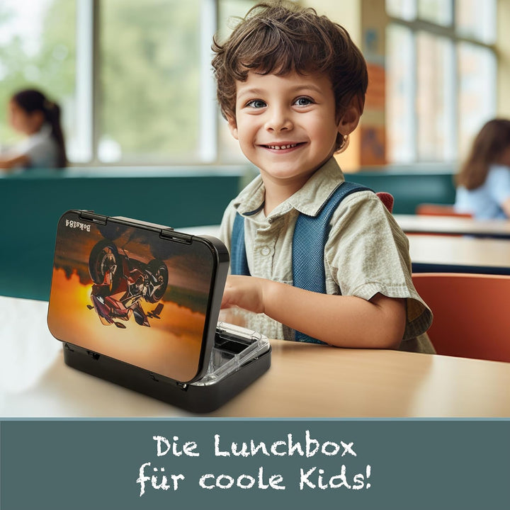 Brotdose Kinder mit Fächern - Bento Box auslaufsicher - robust - BPA Frei Lunchbox - Brotbox für Sch