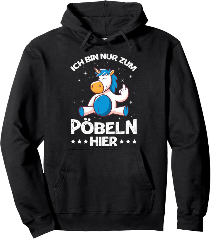 Ich Bin Nur Zum Pöbeln Hier Klugscheisser Party Statement Pullover Hoodie