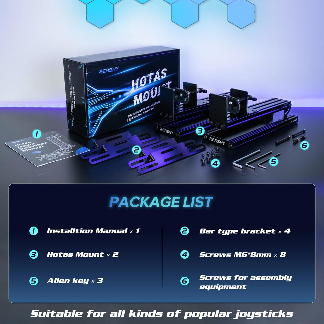 Reashy Hotas-Halterung, Joystick-Halterung, Aluminium-Flight-Stick-Schreibtischhalterung für Logitec