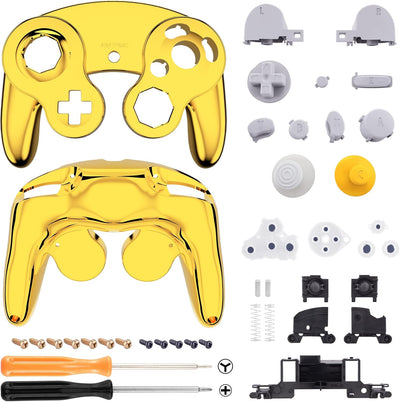 eXtremeRate Ersatz Grips Case Hülle kompatibel mit Nintendo Game Cube Controller, Griff Gehäuse & D-