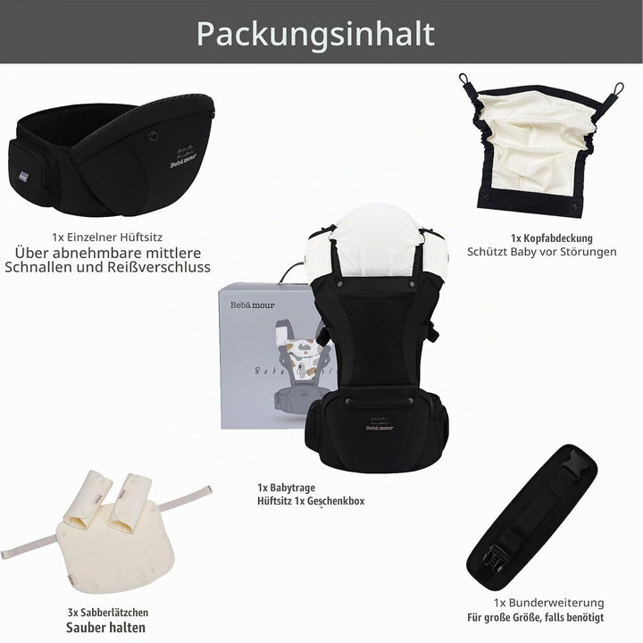 Bebear Babytrage für 0-36 Monate, 3D Air Mesh Rucksack für Neugeborene bis Kleinkinder,ergonomischer