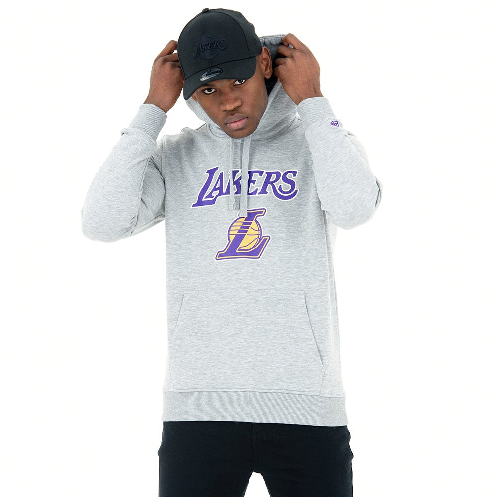 New Era - NBA Los Angeles Lakers Team Logo Hoodie - Grau S Grau, S Grau