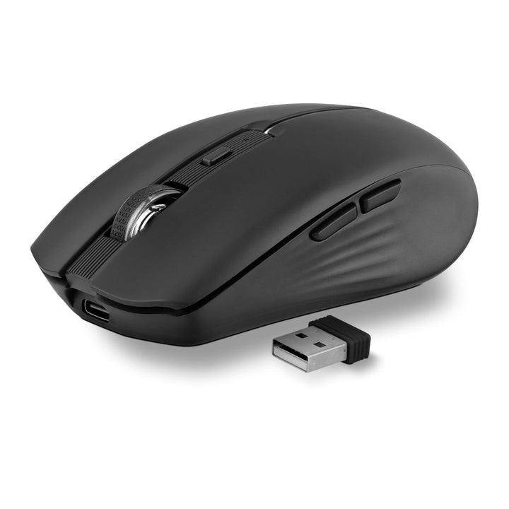 T'nB Kabellose Maus, Dual Mode Bluetooth und USB-A, Wiederaufladbar, Lange Akkulaufzeit, Leise, 1600