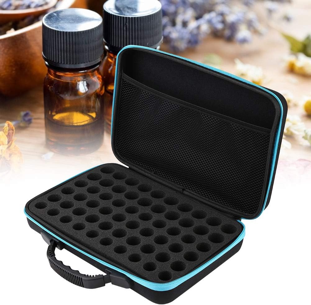 60 Löcher Ätherische Öle Aufbewahrungsbox,Eva Ätherische Öle Tragekoffer Tasche mit Griff Hält 5ml 1