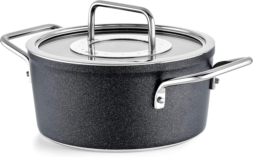 Fissler Adamant/Aluminium-Kochtopf (Ø 18 cm, 2L) Töpfe-beschichtet mit Glas-Deckel, antihaftend - In