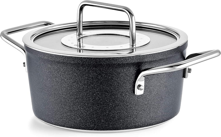 Fissler Adamant/Aluminium-Kochtopf (Ø 18 cm, 2L) Töpfe-beschichtet mit Glas-Deckel, antihaftend - In