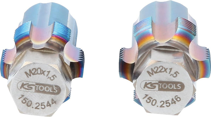 KS Tools 150.2540 Gewindeschneider-Satz mit Führungsbolzen für Sensoren, 2-tlg
