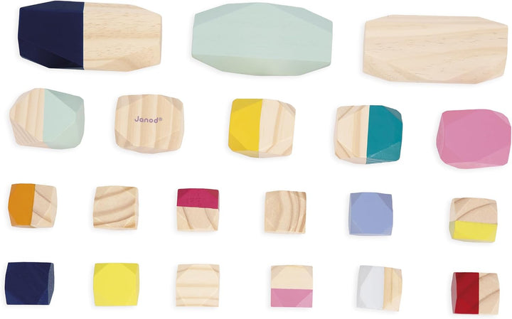 Janod - Bausteine aus Holz - Kollektion Sweet Cocoon - Baby- und Kleinkindspielzeug Farbe auf Wasser
