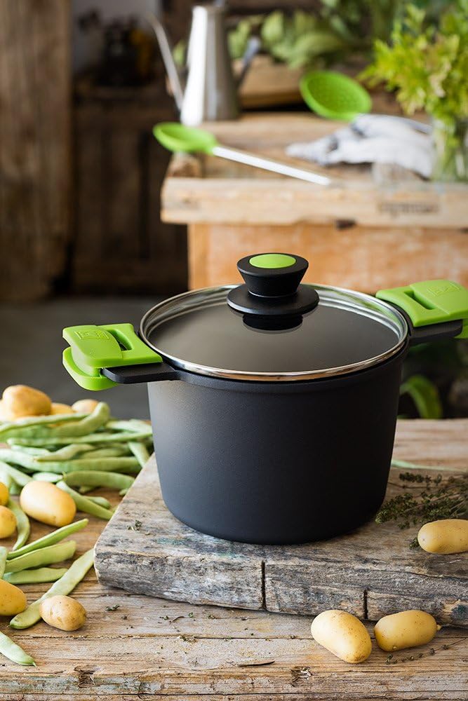 BRA Prior -Aluminium-Guss POT HOCH GLAS PRIORITY 24CM.Für alle Arten von Kochfeldern geeignet, einsc