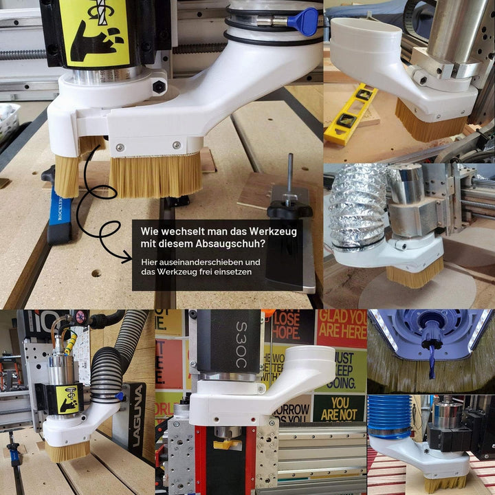 Daedalus NL330 CNC Staubschuh, Spindel Staubschuh Abdeckung Reiniger für CNC Router 80 mm Spindelmot