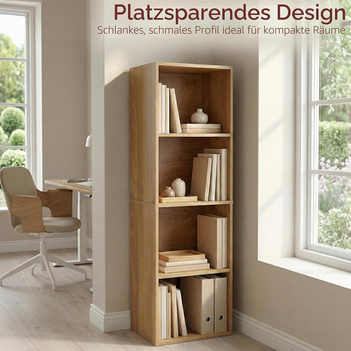 Vida Designs Oxford Bücherregal mit 4 Ebenen, würfelförmig, weiss, Holz-Regaleinheit für Büro, Wohnz