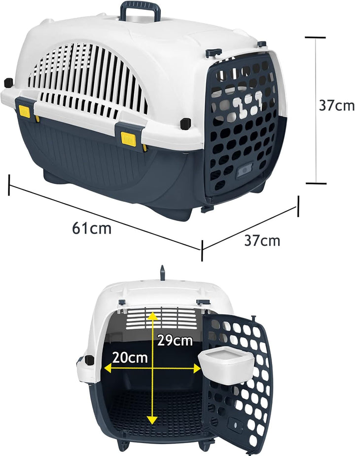 Suusolny 61x37x37 cm Katzentransportbox Transportbox Katze aus Kunststoff Hunde Transportboxen mit F