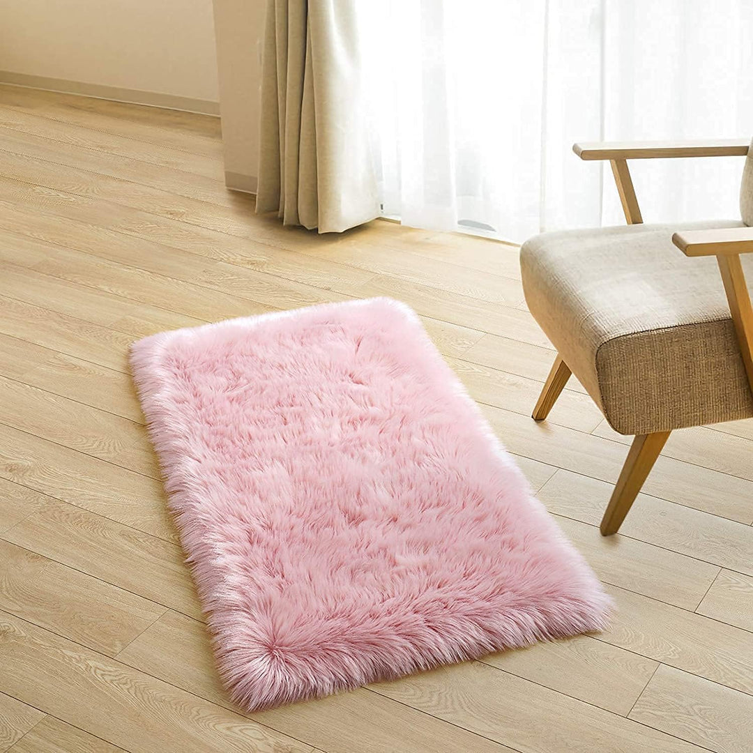 HEQUN Faux Lammfell Schaffell Teppich Kunstfell Dekofell Lammfellimitat Teppich Longhair Fell Nachah
