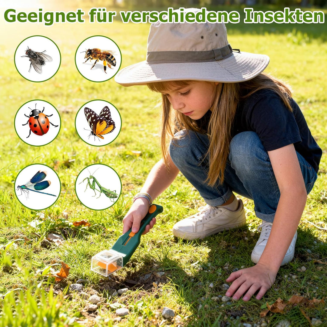 Insektenfänger, Apritsce 2 Stück Tragbarer Insektenfänger Lebend mit Lupe, Handgehaltene Insekten Sa