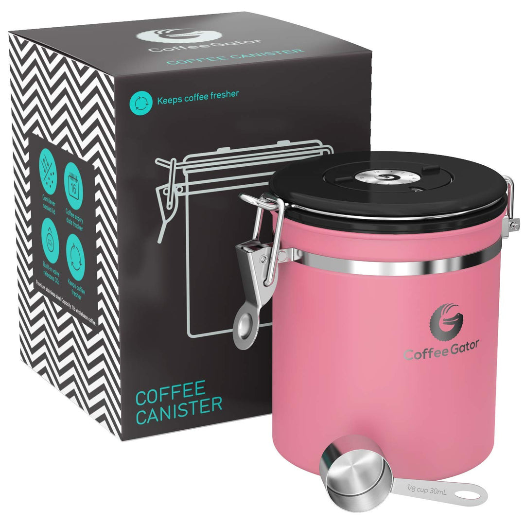 Coffee Gator Kaffeedose Luftdicht (Mittel 1,3 L) - Kaffeebohnen Behälter aus Edelstahl mit CO2-Venti