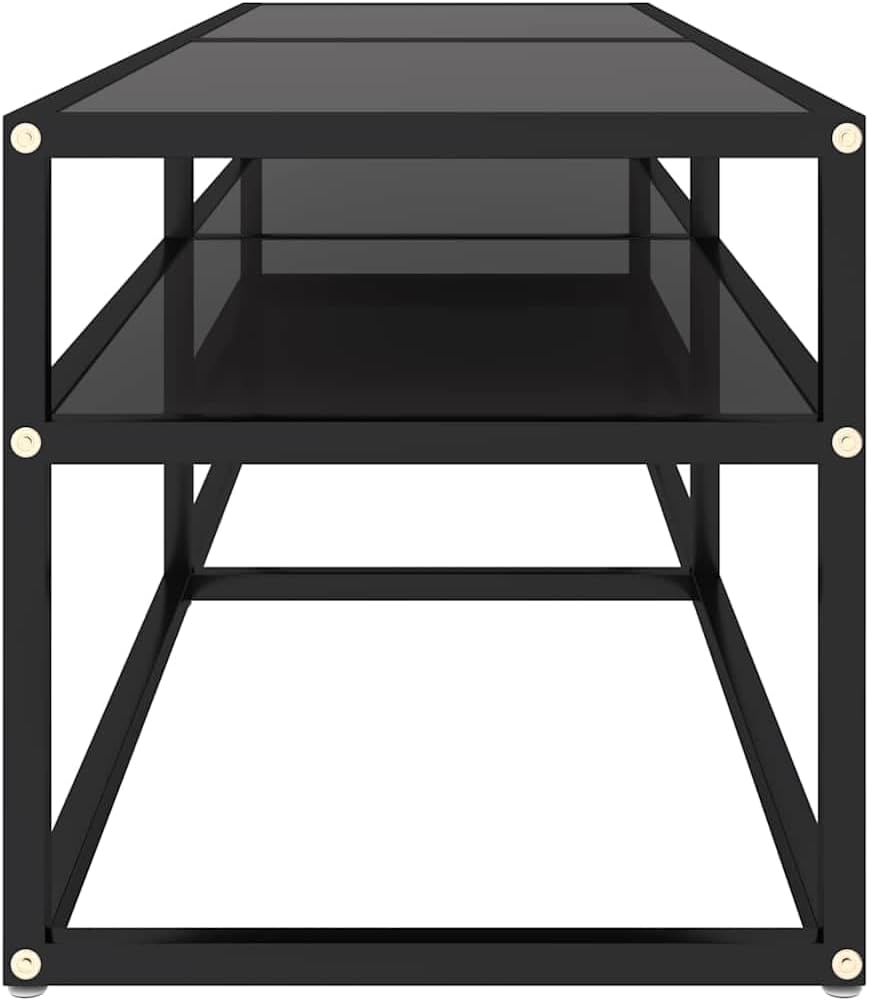 vidaXL TV-Schrank Schwarz 140x40x40,5 cm Hartglas Schwarz 140 cm, Schwarz 140 cm