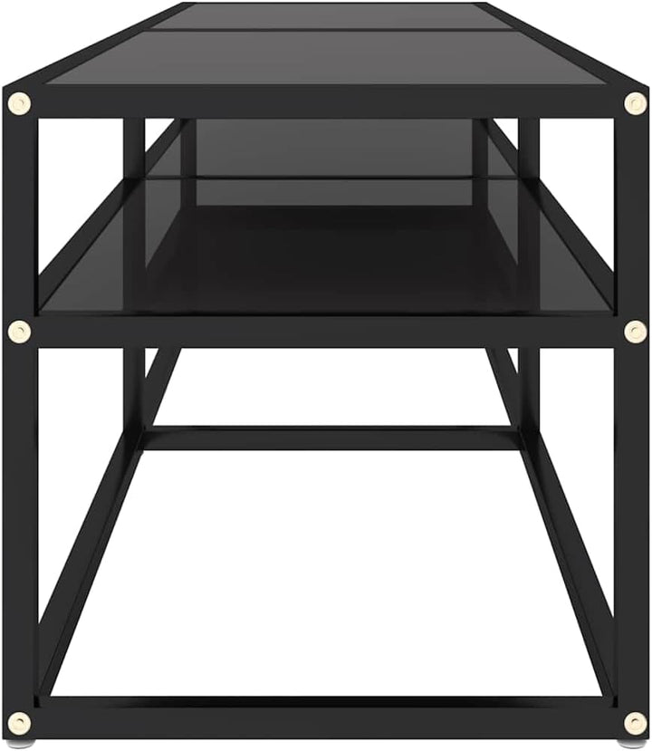 vidaXL TV-Schrank Schwarz 140x40x40,5 cm Hartglas Schwarz 140 cm, Schwarz 140 cm