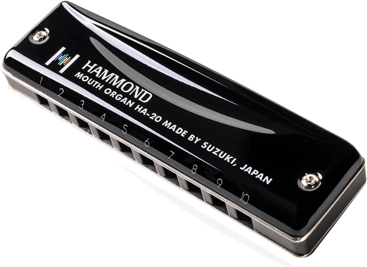 Suzuki Diatonic Harmonica Hammond HA-20 - key of Bb, Suzuki-Promaster-Hammond-Bb, schwarz