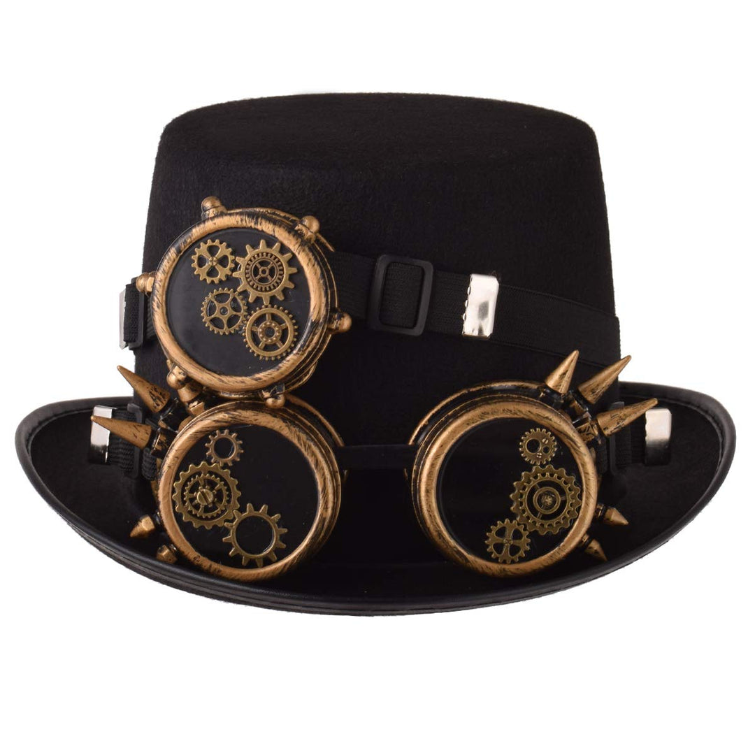 COSDREAMER Steampunk-Hut für Herren und Damen, Gothic-Stil, Steampunk-Brille Gr. Medium, Schwarz 11