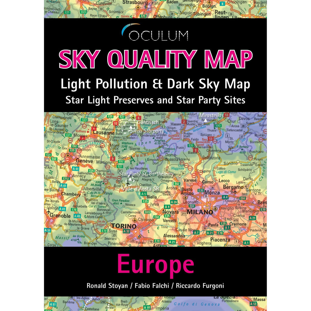 Sky Quality Map Europe: Light Pollution & Dark Sky Map - Star Light Preserves and Star Party Sites,