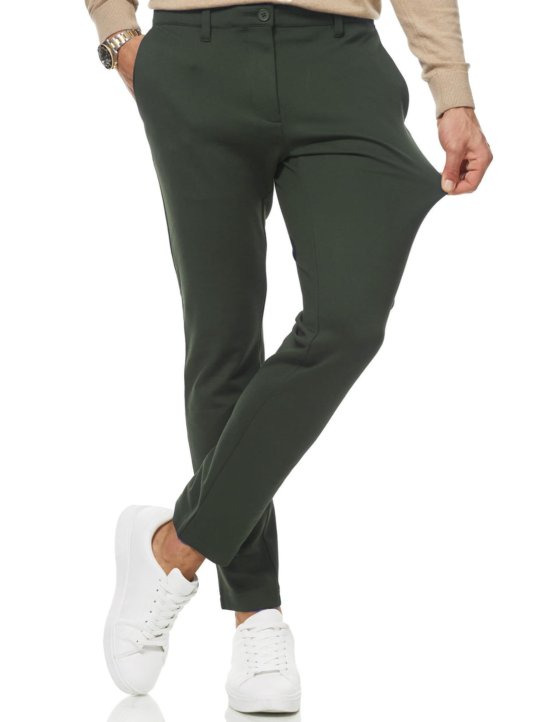 Indicode Herren Rodekro Performance Pants | Chinohose Herrenhose Super Stretch Stoffhose Bequeme Bus