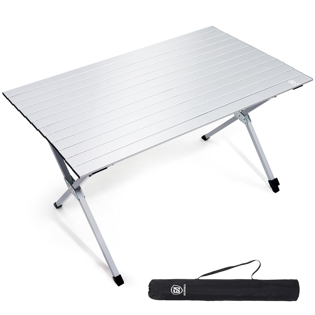 EVER ADVANCED Campingtisch Klappbar Aluminium 120X70CM Klapptisch 80KG Belastbar Aufrollbarer Tischp