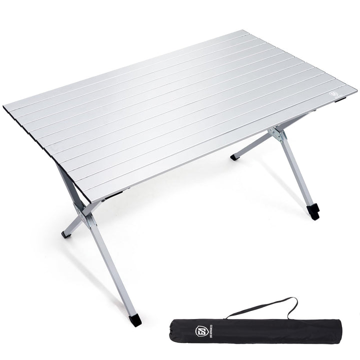 EVER ADVANCED Campingtisch Klappbar Aluminium 120X70CM Klapptisch 80KG Belastbar Aufrollbarer Tischp