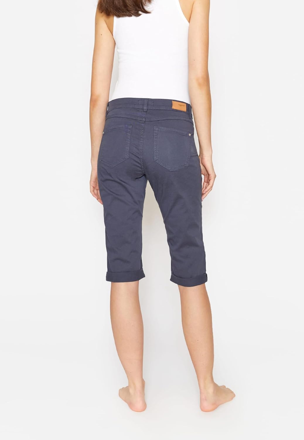 ANGELS Slim Fit Jeans 5-Pocket-Hose Capri TU mit Label-Applikationen 34 Dunkelblau, 34 Dunkelblau