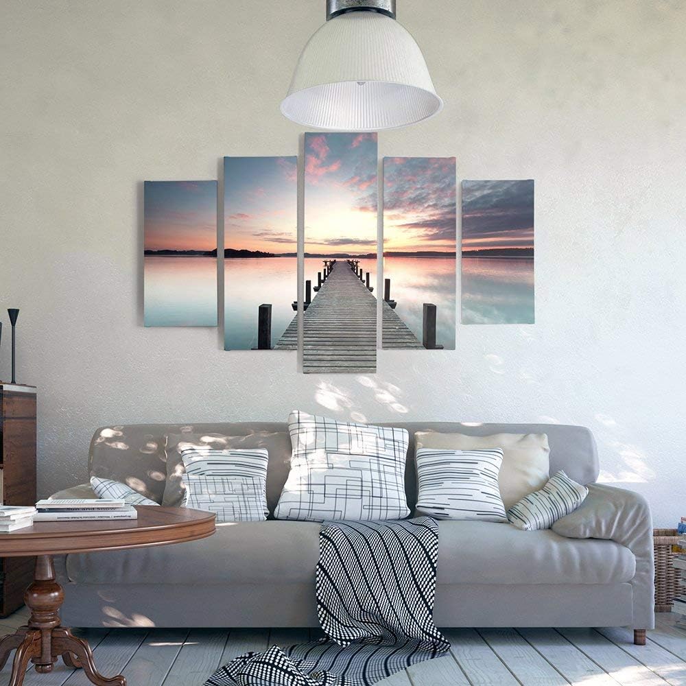 Feeby Frames, Leinwandbild Bilder Wand Bild - 5 Teile - Wandbilder Kunstdruck 100x70 cm, Typ A A typ