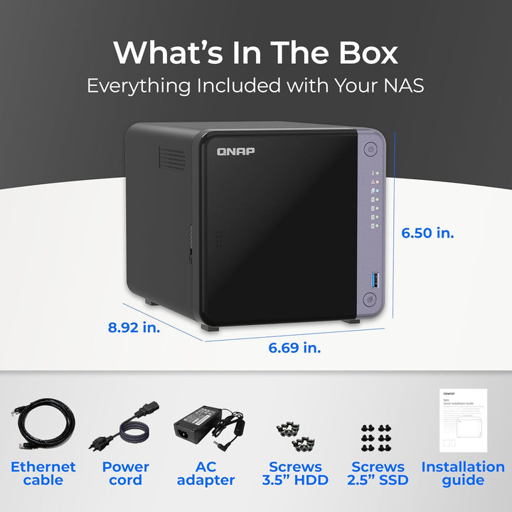 QNAP TS-432X-4G-PE | 4-Bay, ARM CPU, 4GB RAM, 10GbE SFP+, PCIe Gen3, Tower NAS, NAS