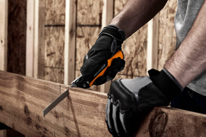 Fiskars Pro Kompakte Klappsäge, Inkl. 2 Sägeblättern, Sägeblattlänge: 15 cm, 13 TPI und 24 TPI, Schw