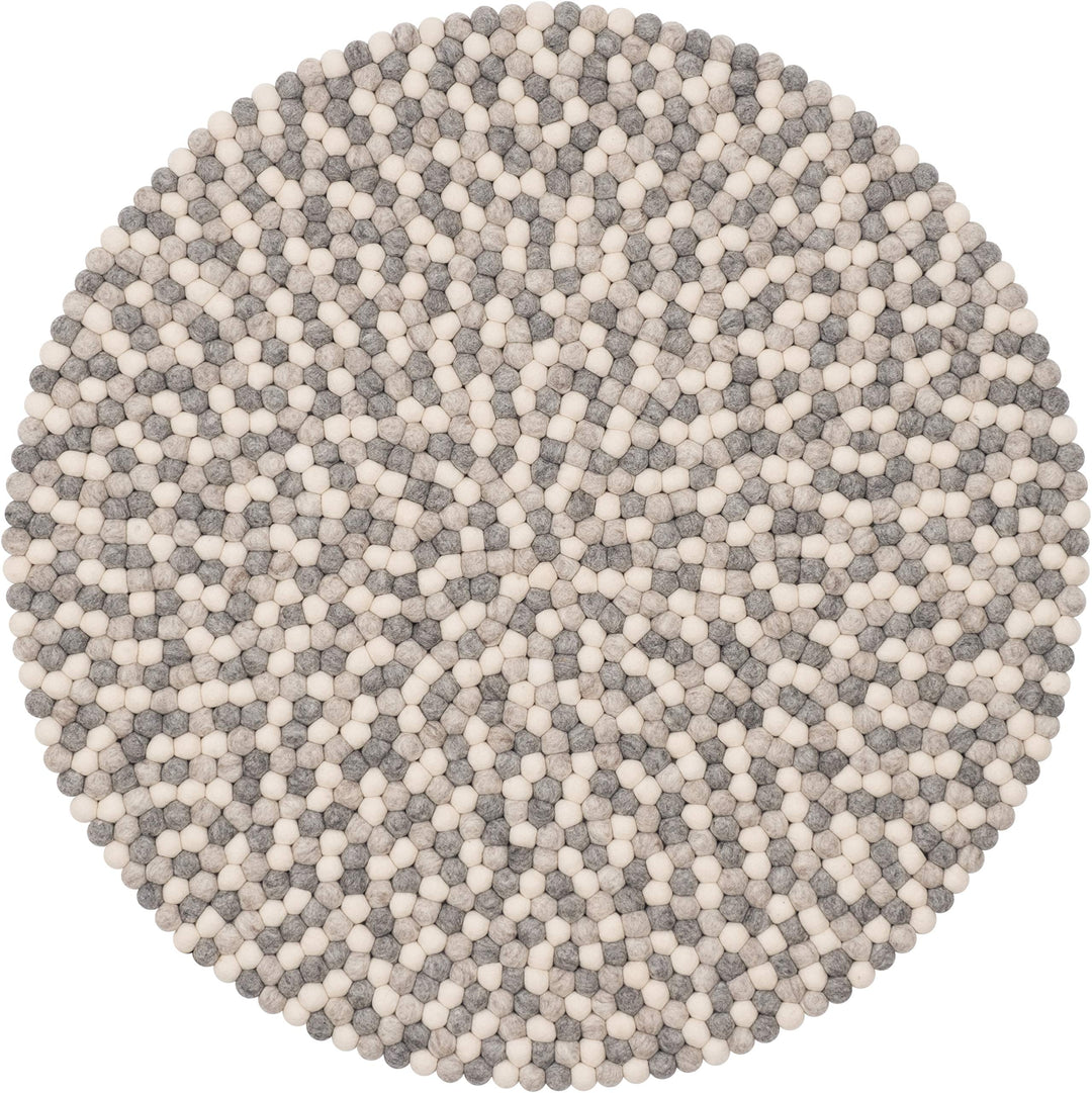 myfelt Hella Filzkugelteppich — Ø 50 cm, ideal für Schlaf-, Wohn-, Kinderzimmer, Flur & Bad 50cm Ø W