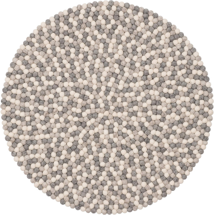 myfelt Hella Filzkugelteppich — Ø 50 cm, ideal für Schlaf-, Wohn-, Kinderzimmer, Flur & Bad 50cm Ø W