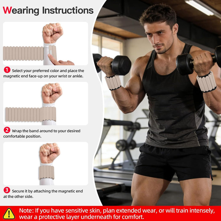 Abahub Magnetische Gewichte Hand Fuss Wrist Ankle Weights Handgelenk Gewichte für Beine und Arme Set
